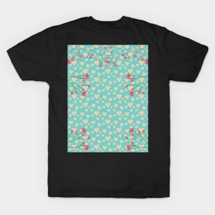 Flowers with heart pattern, Vintage, Retro pattern T-Shirt